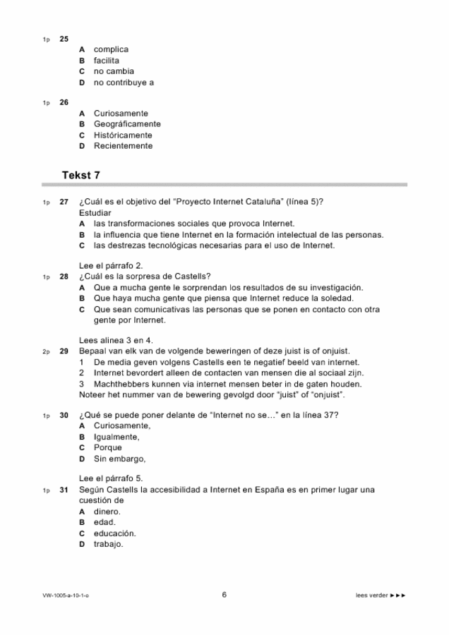 Opgaven examen VWO Spaans 2010, tijdvak 1. Pagina 6