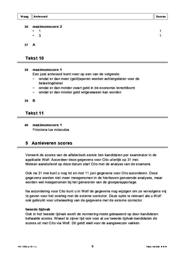 Correctievoorschrift examen VWO Spaans 2019, tijdvak 1. Pagina 9