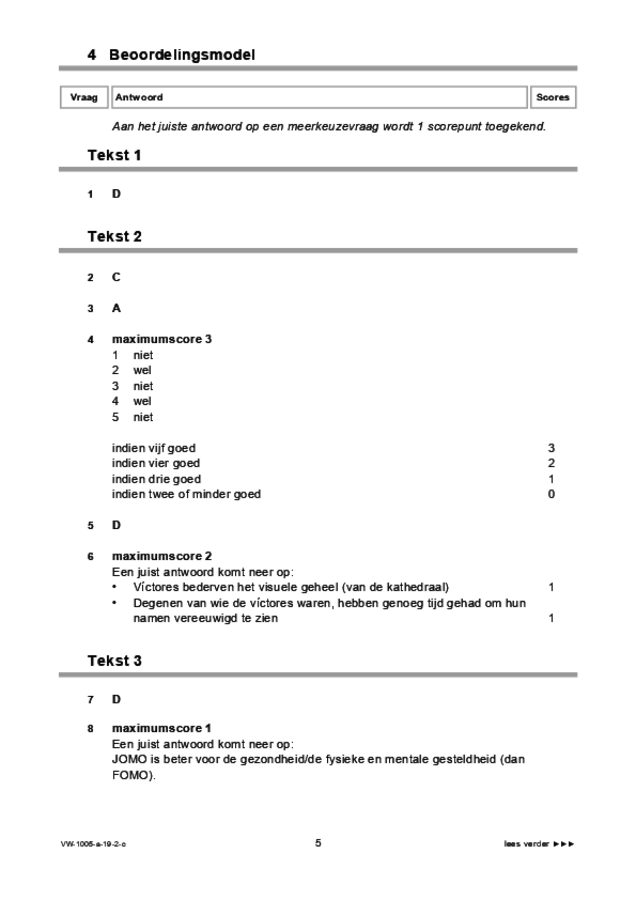 Correctievoorschrift examen VWO Spaans 2019, tijdvak 2. Pagina 5