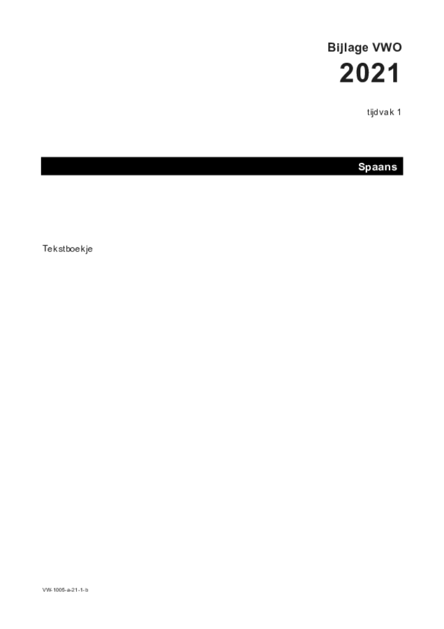 Bijlage examen VWO Spaans 2021, tijdvak 1. Pagina 1