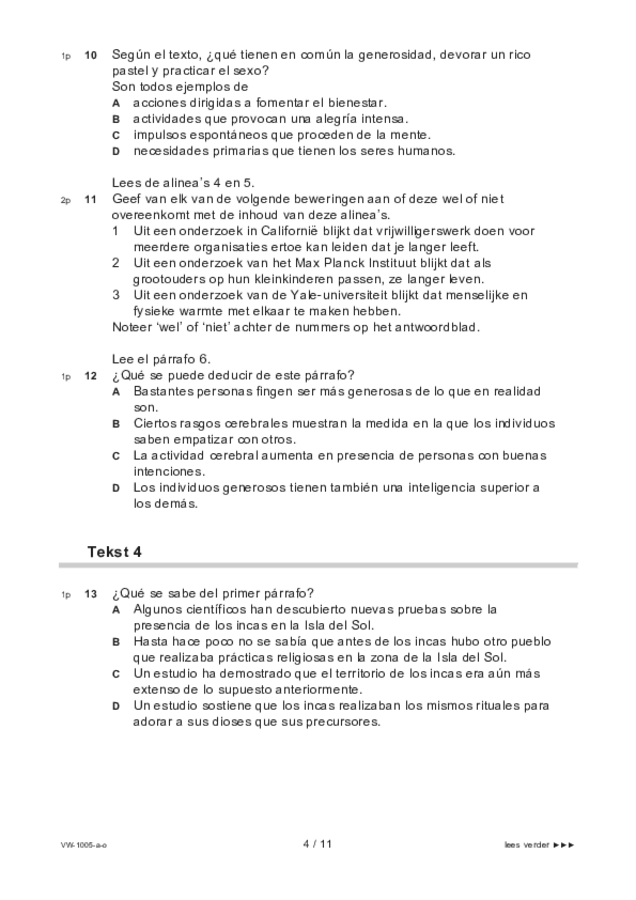 Opgaven examen VWO Spaans 2021, tijdvak 1. Pagina 4