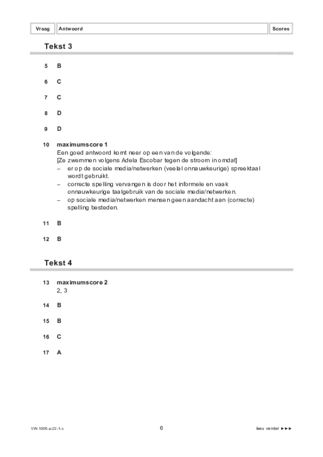Correctievoorschrift examen VWO Spaans 2022, tijdvak 1. Pagina 6