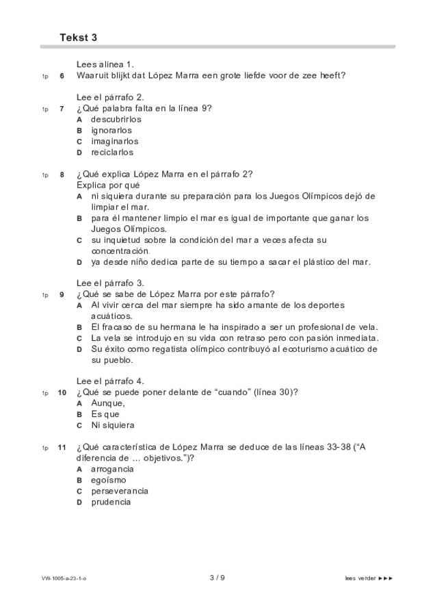 Opgaven examen VWO Spaans 2023, tijdvak 1. Pagina 3