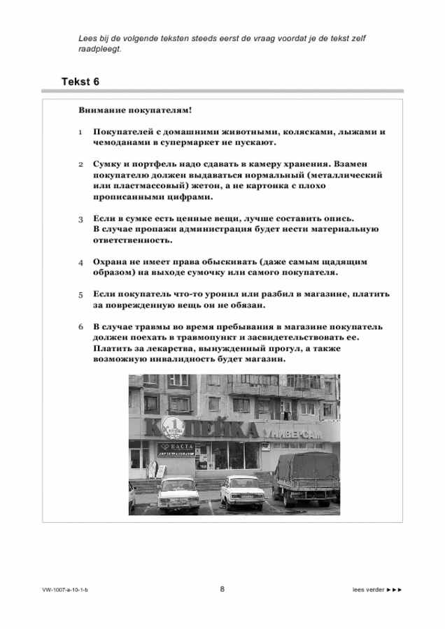 Bijlage examen VWO Russisch 2010, tijdvak 1. Pagina 8