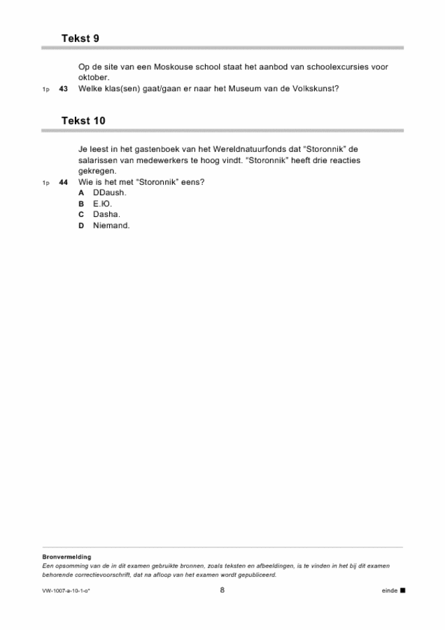 Opgaven examen VWO Russisch 2010, tijdvak 1. Pagina 8