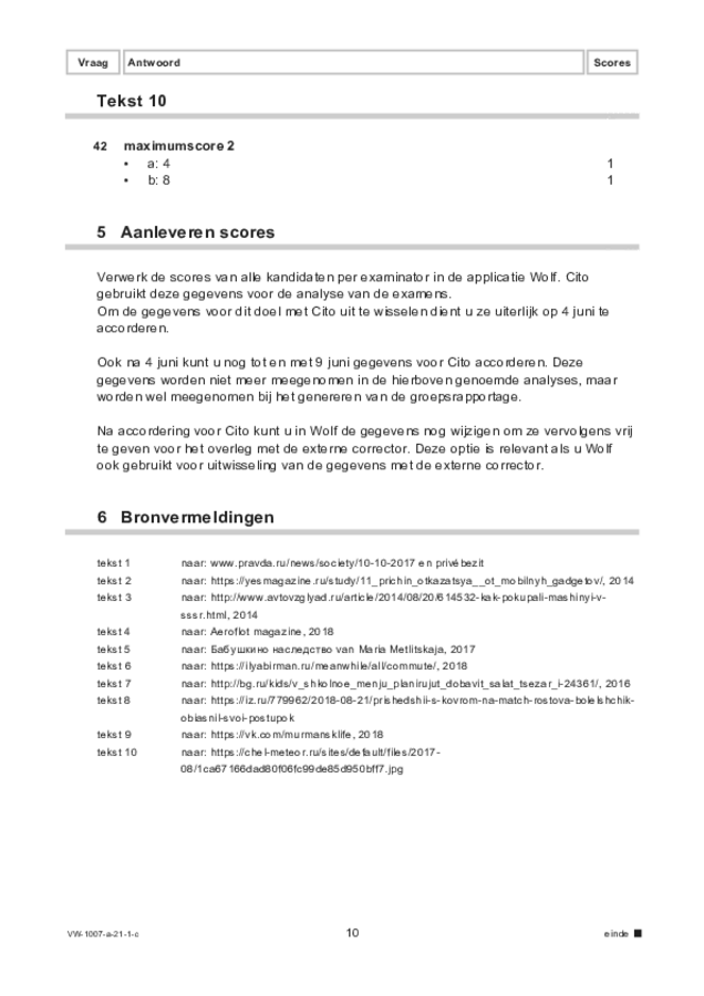 Correctievoorschrift examen VWO Russisch 2021, tijdvak 1. Pagina 10