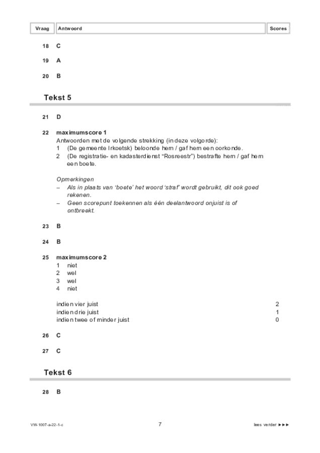 Correctievoorschrift examen VWO Russisch 2022, tijdvak 1. Pagina 7