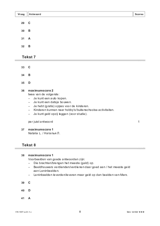 Correctievoorschrift examen VWO Russisch 2022, tijdvak 1. Pagina 8