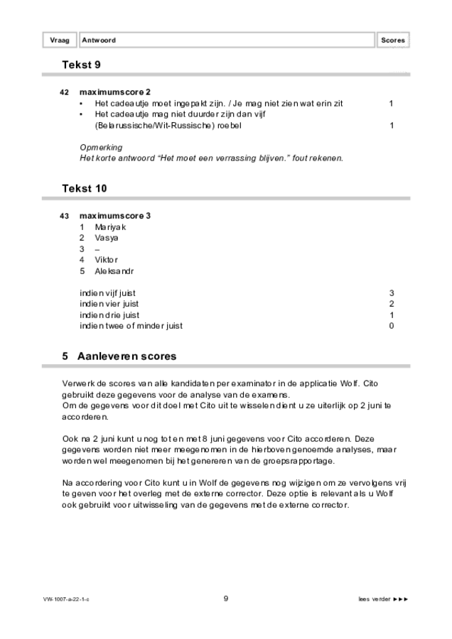 Correctievoorschrift examen VWO Russisch 2022, tijdvak 1. Pagina 9