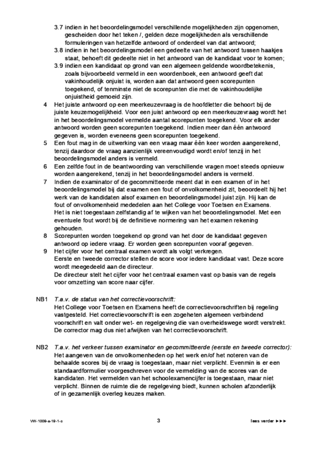 Correctievoorschrift examen VWO Arabisch 2019, tijdvak 1. Pagina 3