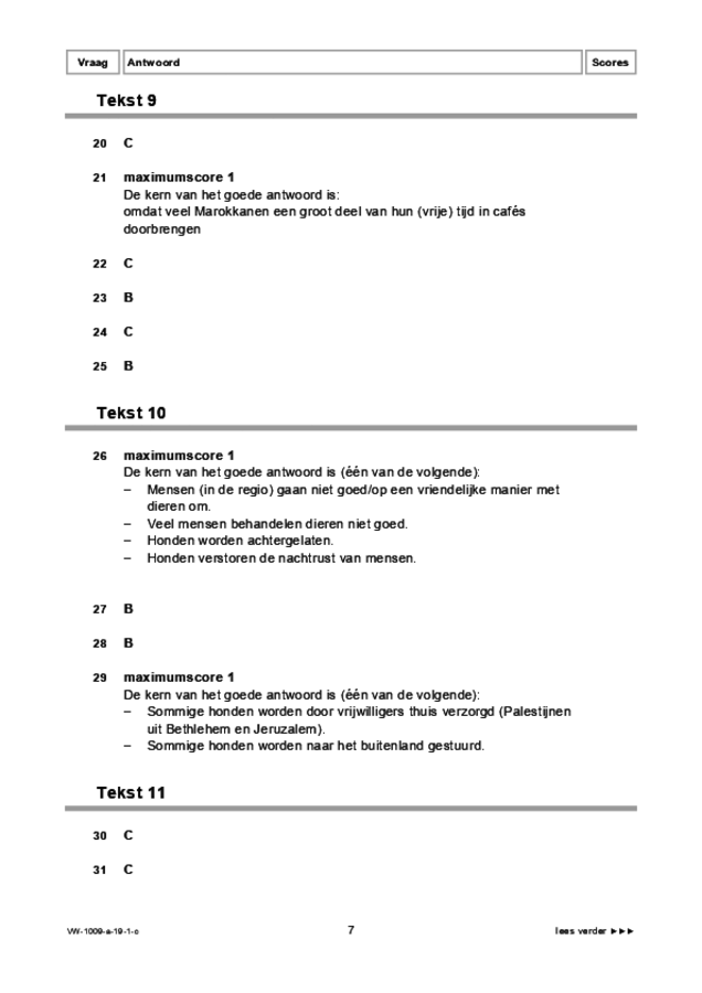 Correctievoorschrift examen VWO Arabisch 2019, tijdvak 1. Pagina 7