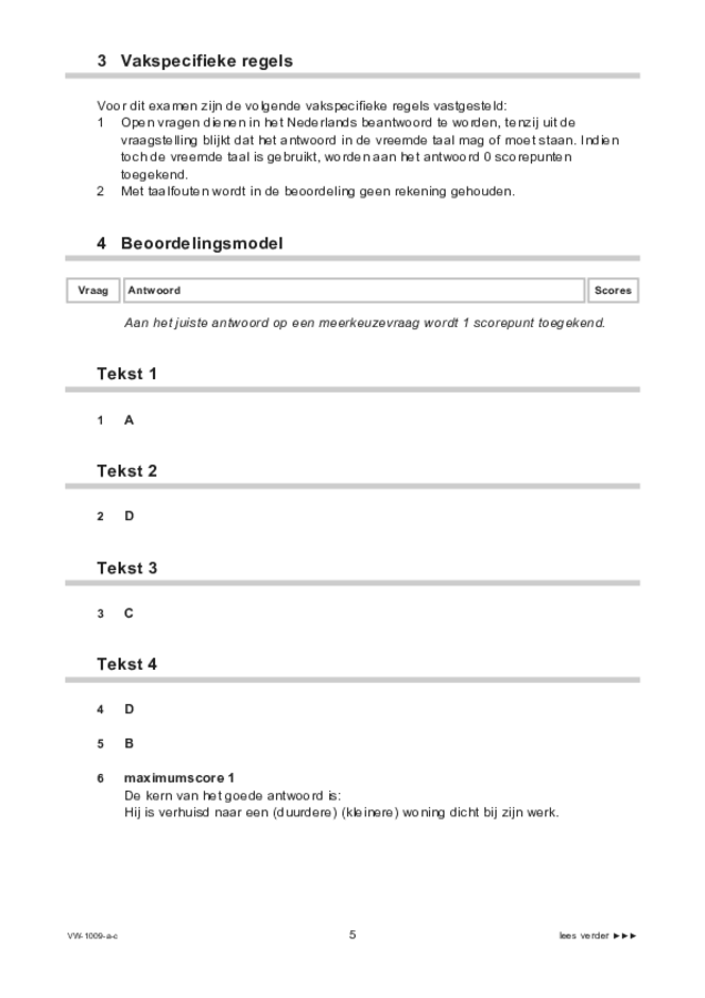 Correctievoorschrift examen VWO Arabisch 2021, tijdvak 1. Pagina 5