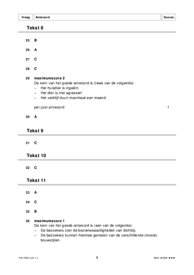 Correctievoorschrift examen VWO Arabisch 2022, tijdvak 1. Pagina 8