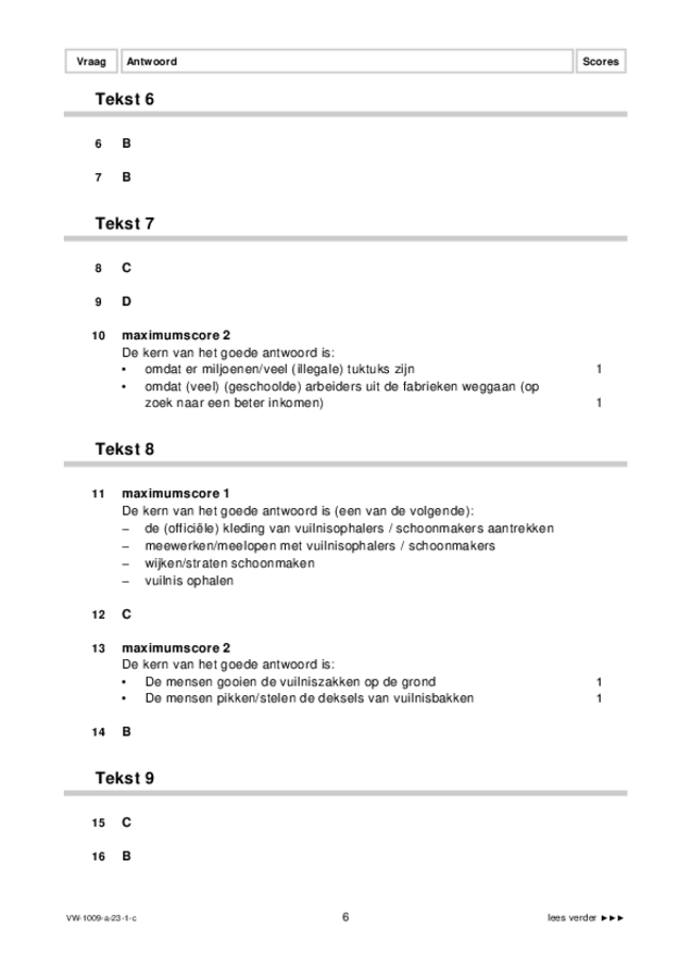 Correctievoorschrift examen VWO Arabisch 2023, tijdvak 1. Pagina 6