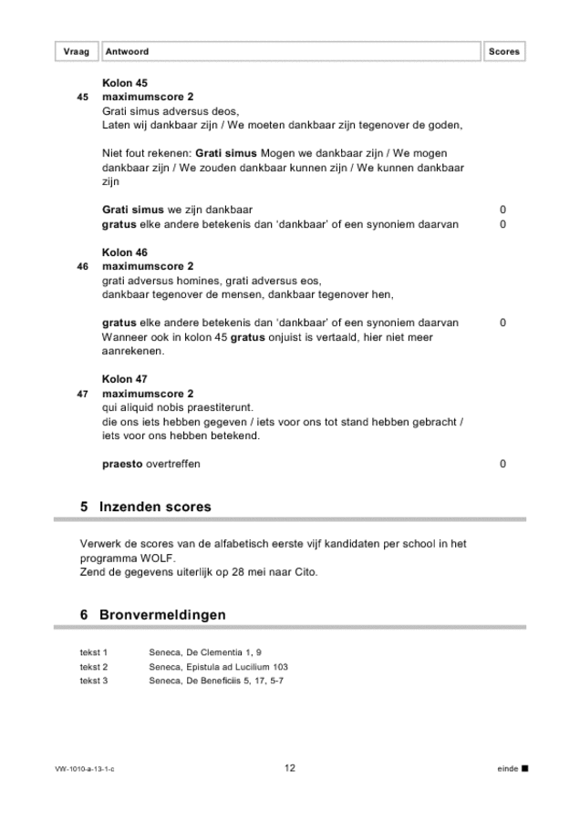 Correctievoorschrift examen VWO Latijn 2013, tijdvak 1. Pagina 12