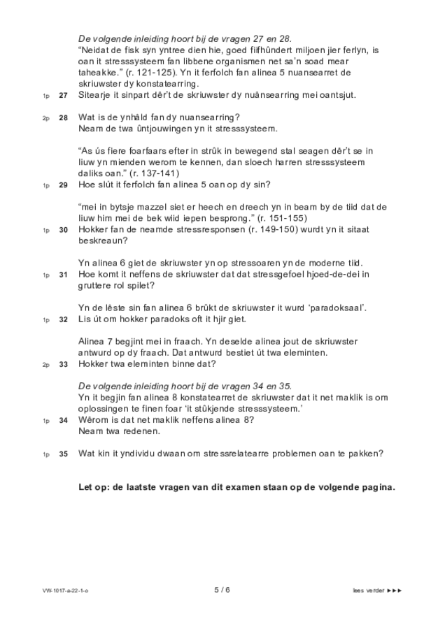 Opgaven examen VWO Fries 2022, tijdvak 1. Pagina 5