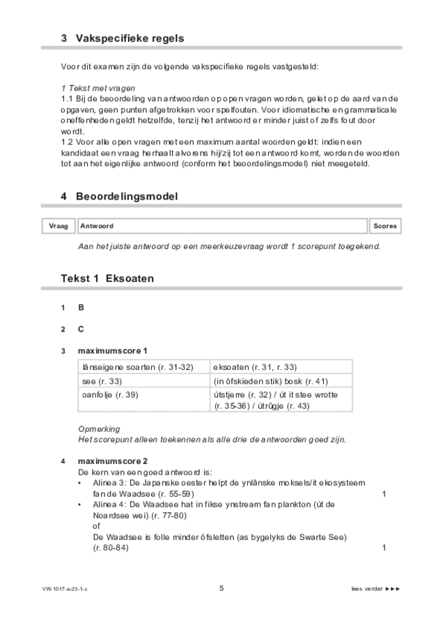 Correctievoorschrift examen VWO Fries 2023, tijdvak 1. Pagina 5