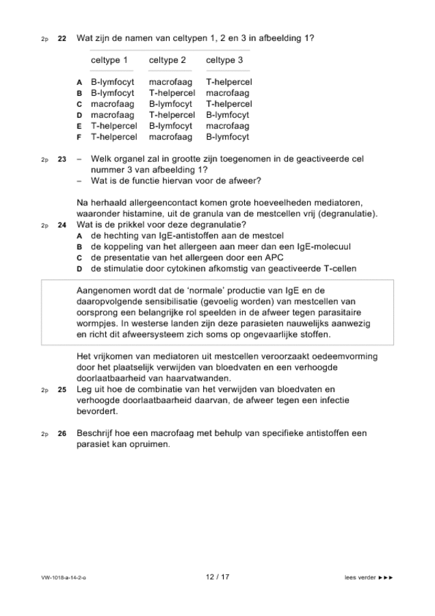 Opgaven examen VWO biologie 2014, tijdvak 2. Pagina 12