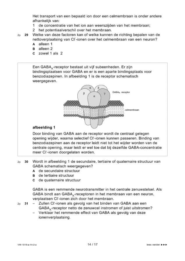 Opgaven examen VWO biologie 2014, tijdvak 2. Pagina 14