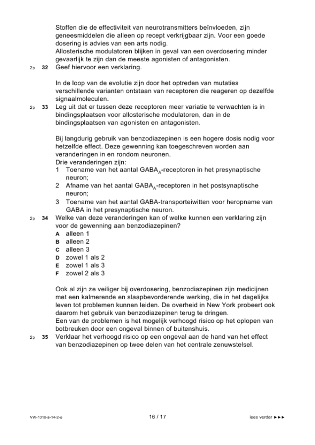 Opgaven examen VWO biologie 2014, tijdvak 2. Pagina 16