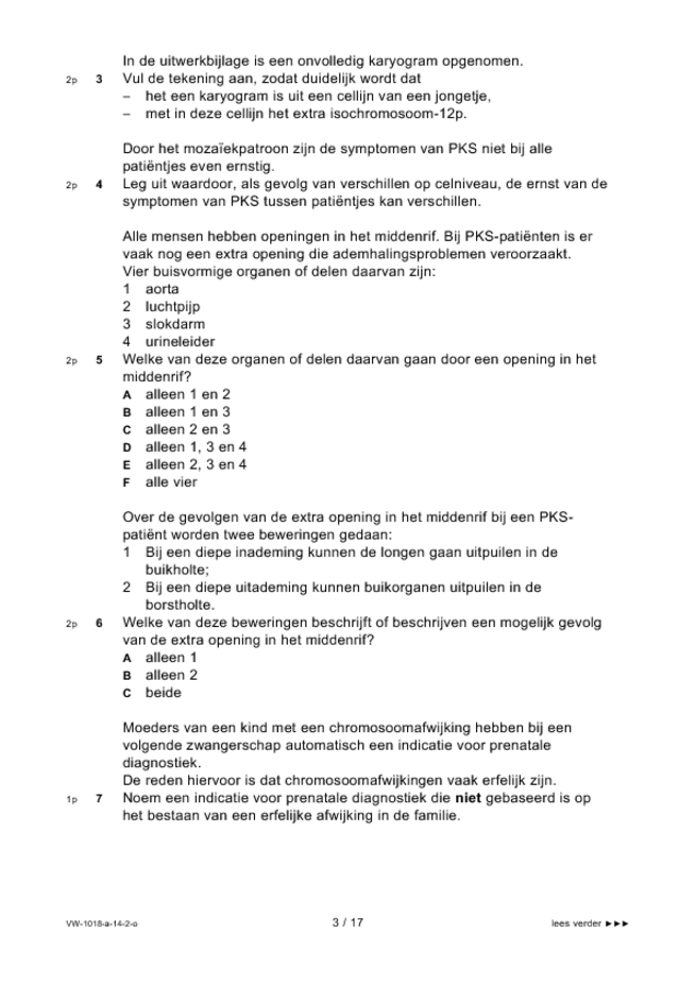 Opgaven examen VWO biologie 2014, tijdvak 2. Pagina 3