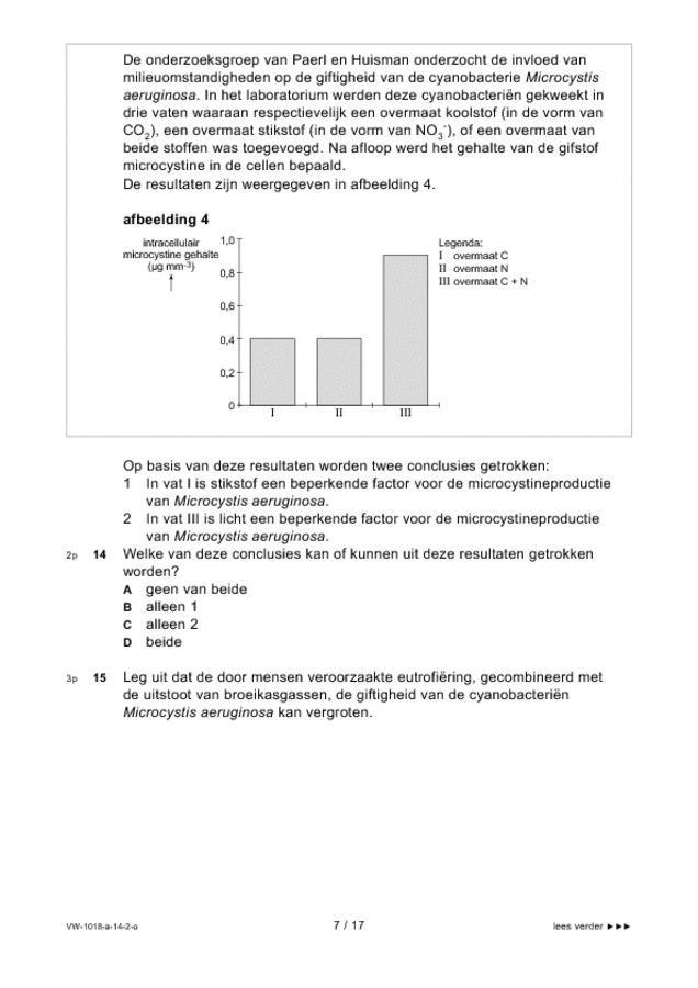 Opgaven examen VWO biologie 2014, tijdvak 2. Pagina 7