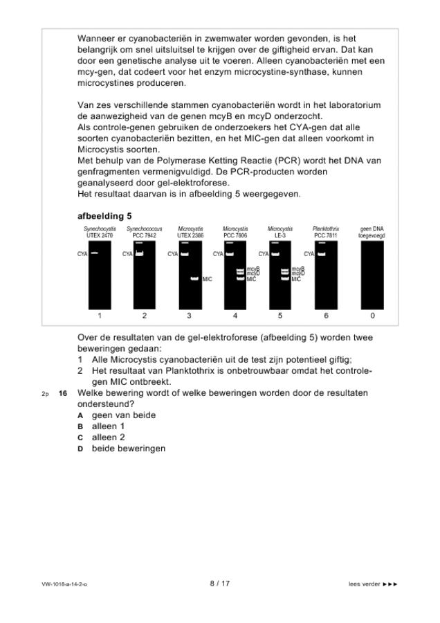 Opgaven examen VWO biologie 2014, tijdvak 2. Pagina 8