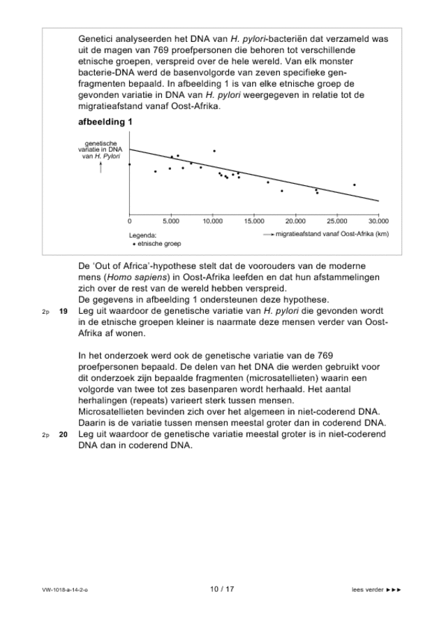 Opgaven examen VWO biologie 2014, tijdvak 2. Pagina 10