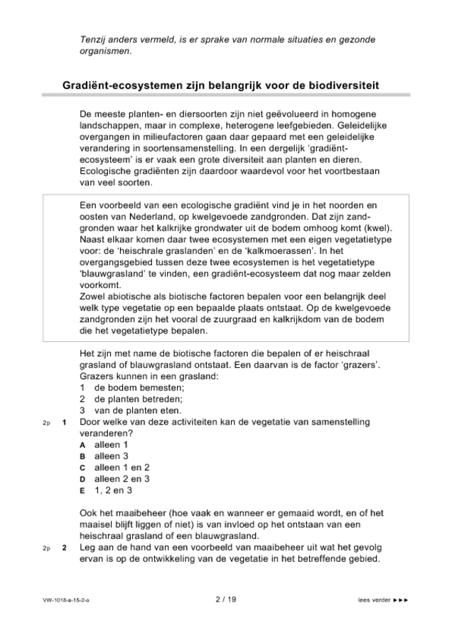 Opgaven examen VWO biologie 2015, tijdvak 2. Pagina 2