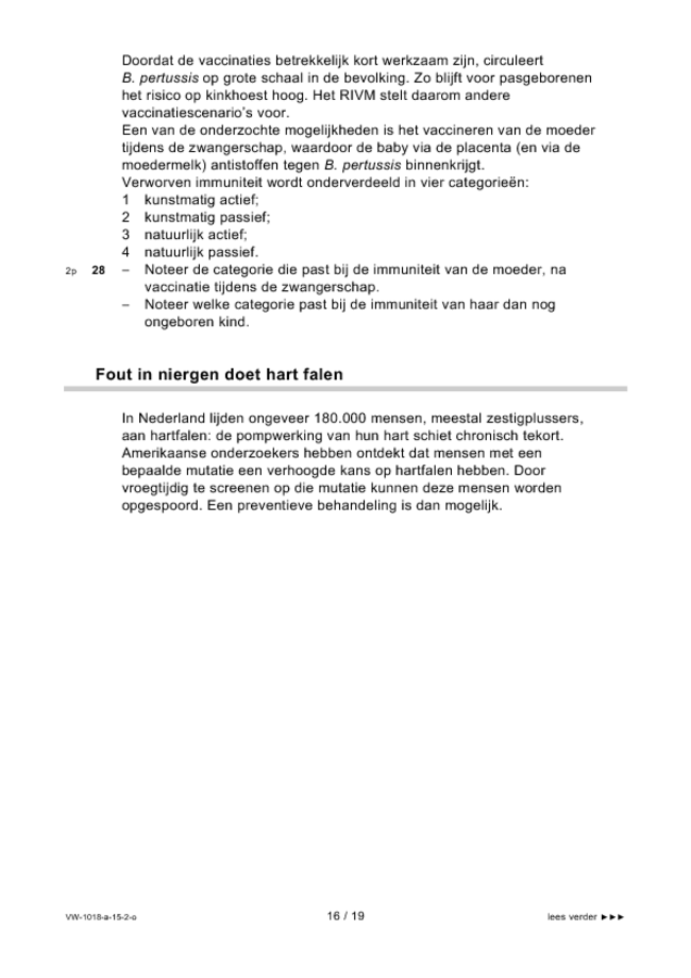 Opgaven examen VWO biologie 2015, tijdvak 2. Pagina 16