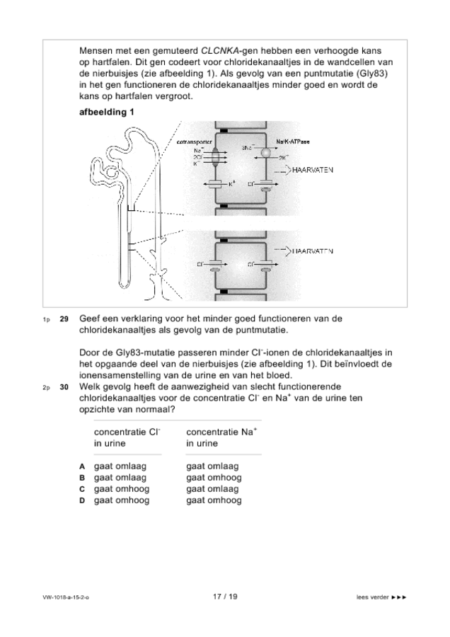 Opgaven examen VWO biologie 2015, tijdvak 2. Pagina 17