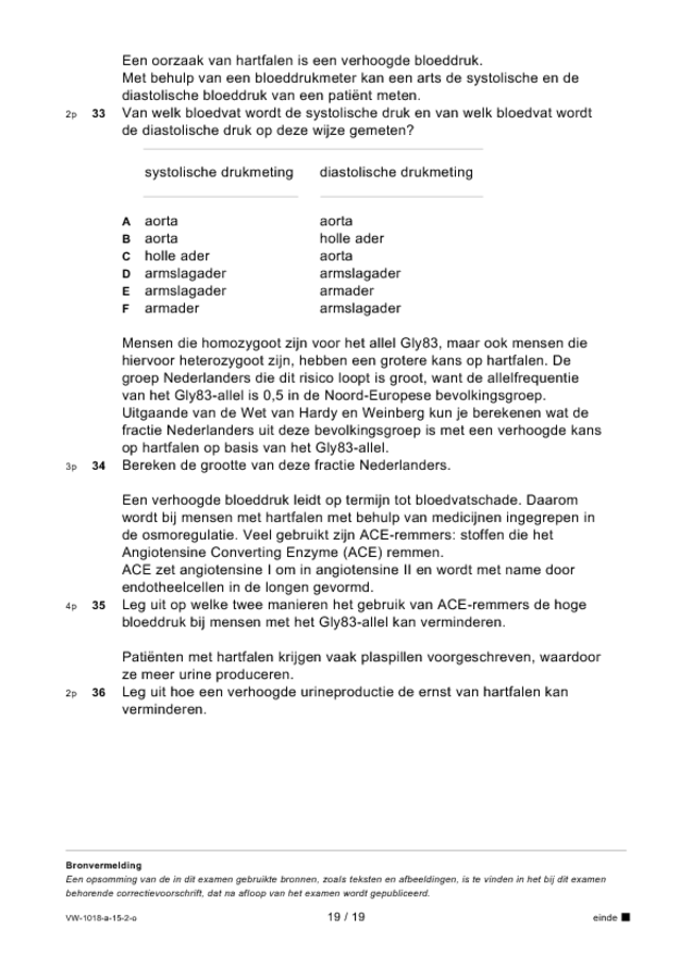 Opgaven examen VWO biologie 2015, tijdvak 2. Pagina 19