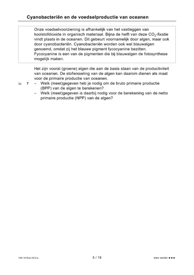 Opgaven examen VWO biologie 2015, tijdvak 2. Pagina 5