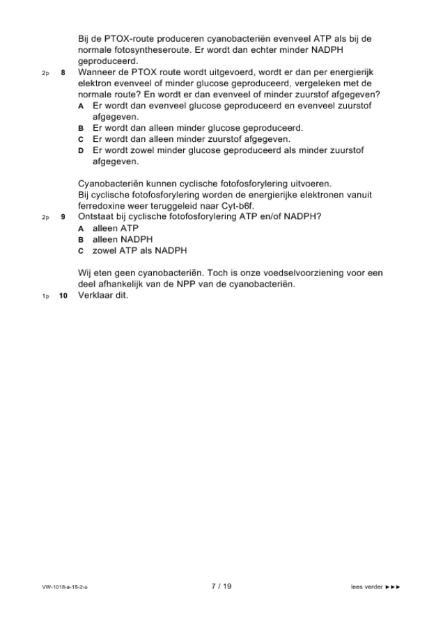 Opgaven examen VWO biologie 2015, tijdvak 2. Pagina 7