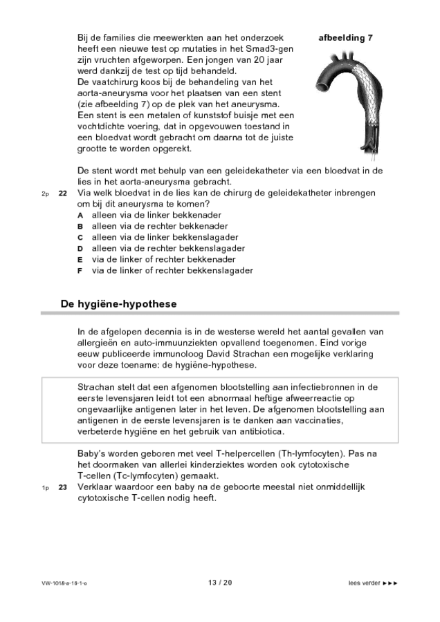 Opgaven examen VWO biologie 2016, tijdvak 1. Pagina 13