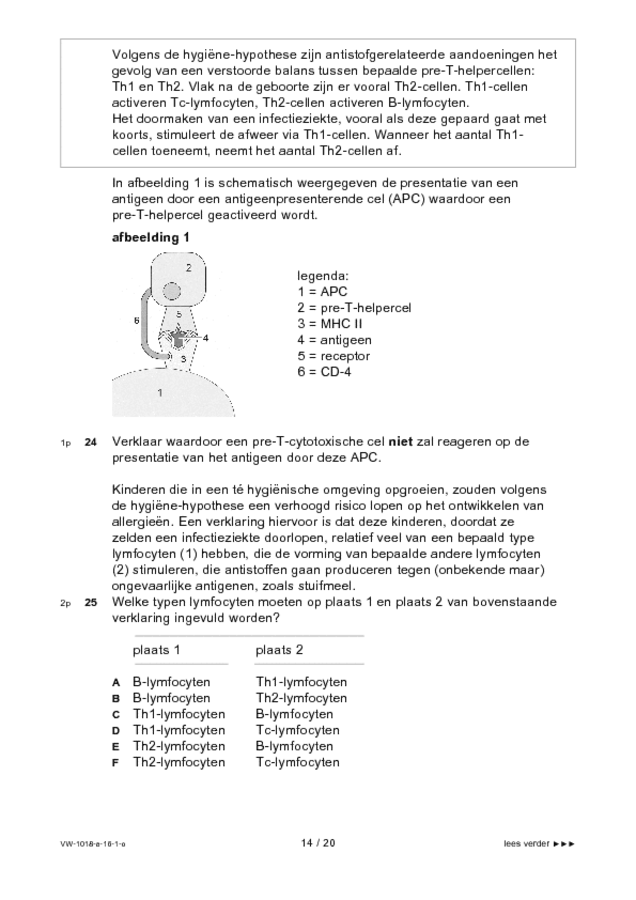 Opgaven examen VWO biologie 2016, tijdvak 1. Pagina 14