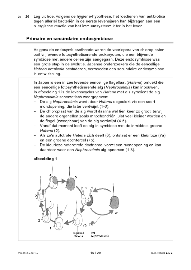 Opgaven examen VWO biologie 2016, tijdvak 1. Pagina 15