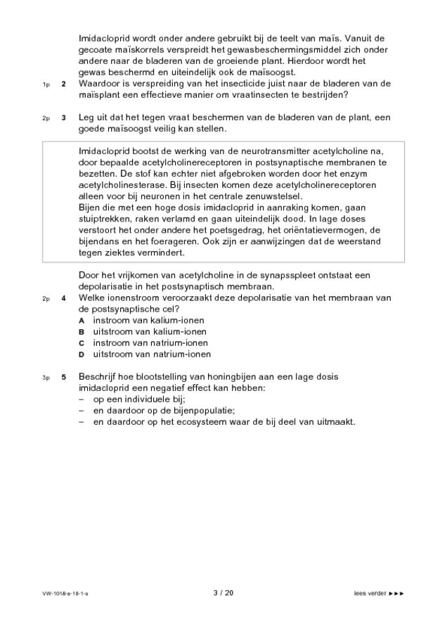 Opgaven examen VWO biologie 2016, tijdvak 1. Pagina 3