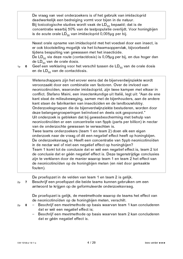 Opgaven examen VWO biologie 2016, tijdvak 1. Pagina 4