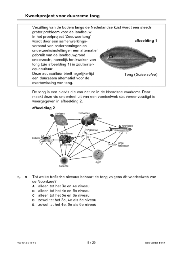 Opgaven examen VWO biologie 2016, tijdvak 1. Pagina 5