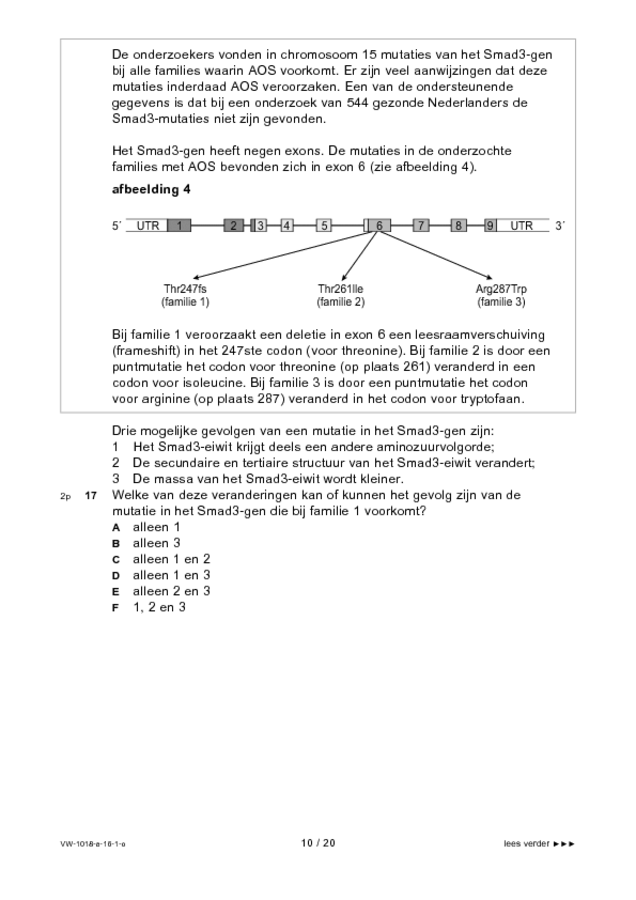 Opgaven examen VWO biologie 2016, tijdvak 1. Pagina 10
