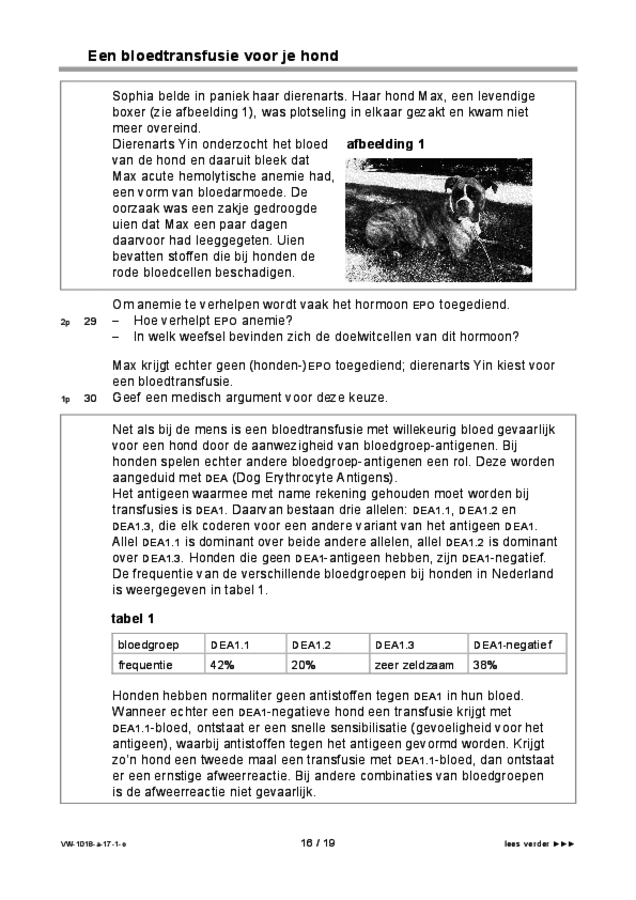 Opgaven examen VWO biologie 2017, tijdvak 1. Pagina 16