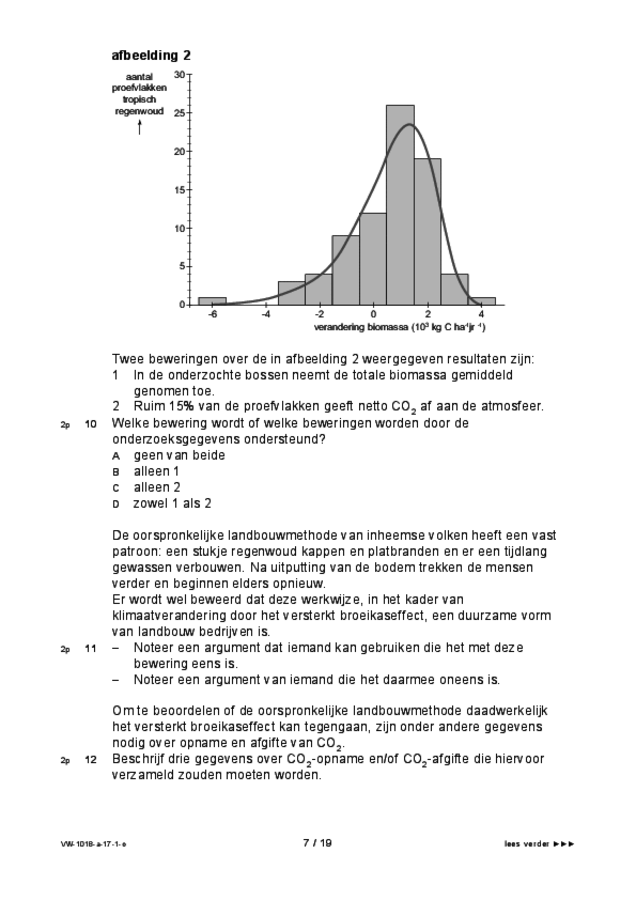 Opgaven examen VWO biologie 2017, tijdvak 1. Pagina 7