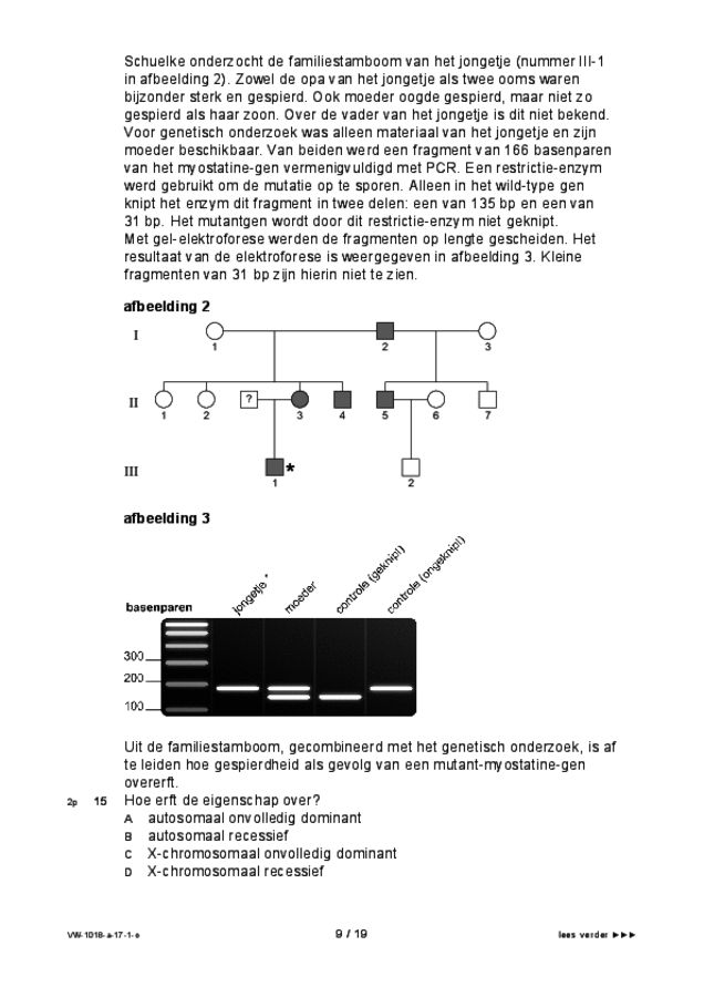 Opgaven examen VWO biologie 2017, tijdvak 1. Pagina 9