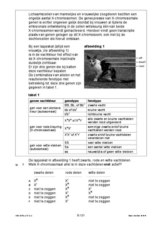 Opgaven examen VWO biologie 2017, tijdvak 2. Pagina 5