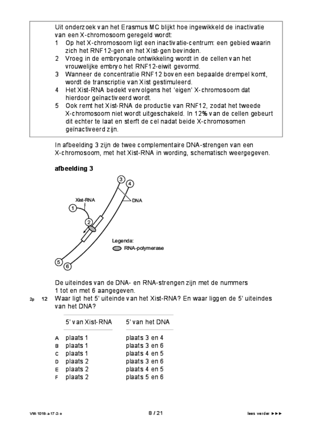 Opgaven examen VWO biologie 2017, tijdvak 2. Pagina 8