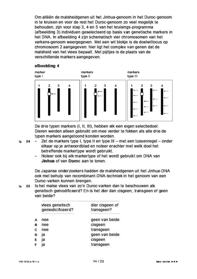 Opgaven examen VWO biologie 2019, tijdvak 1. Pagina 14
