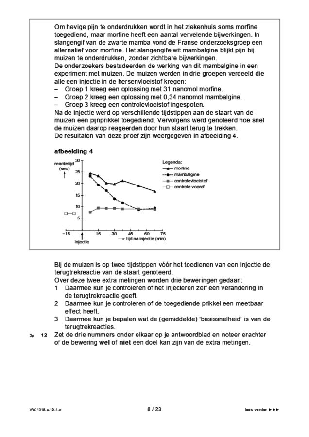 Opgaven examen VWO biologie 2019, tijdvak 1. Pagina 8