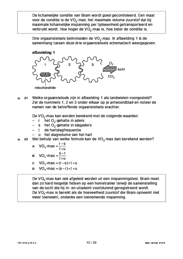 Opgaven examen VWO biologie 2019, tijdvak 2. Pagina 12