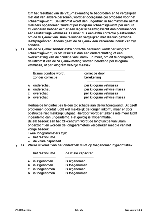 Opgaven examen VWO biologie 2019, tijdvak 2. Pagina 13